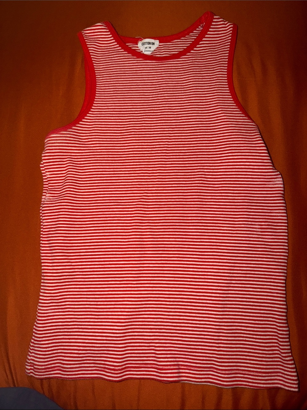 Cotton On Red and White Striped Tank